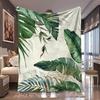 1pc Tropical Big Green Leaf Jungle Botanical Print Flannel Blanket, Comfortable and Practical, Suitable for Blankets, Kid Bed Co