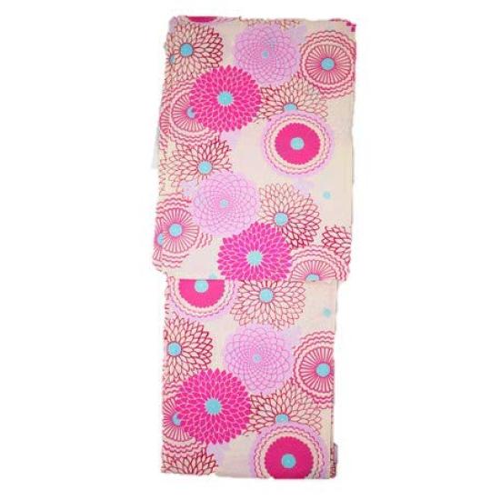 Yukata Set Retro Pattern 3 Women's 2-Piece (Yukata + Half-Width Obi) (Floral (KSK-1004))