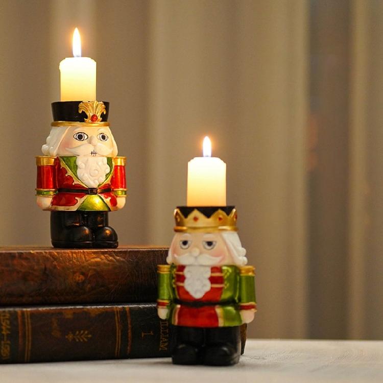 Christmas Candle Holder Nutcracker Candleholders Candlestick Table Decoration