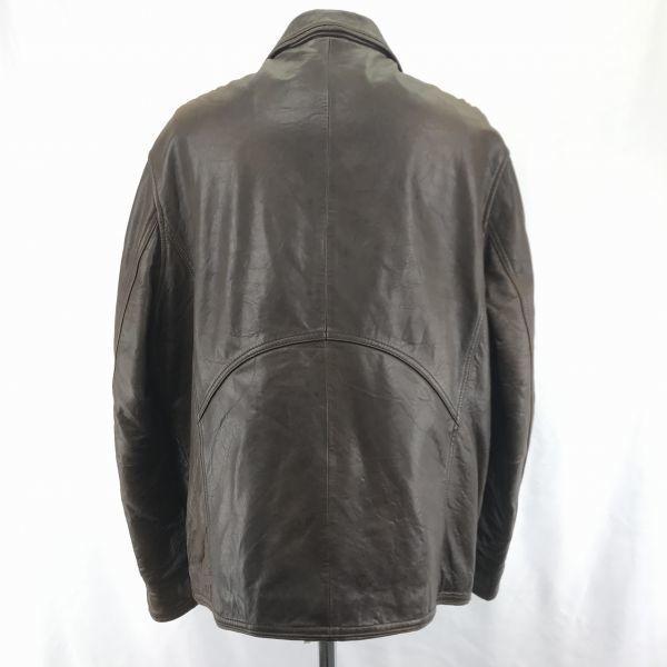 BERNARDO/Fårskinnsjacka/Kragad Riderjacka/L/Brun/Äkta Läder/Dragkedja/Tryckknappar på Fickor(BEGAGNAD)