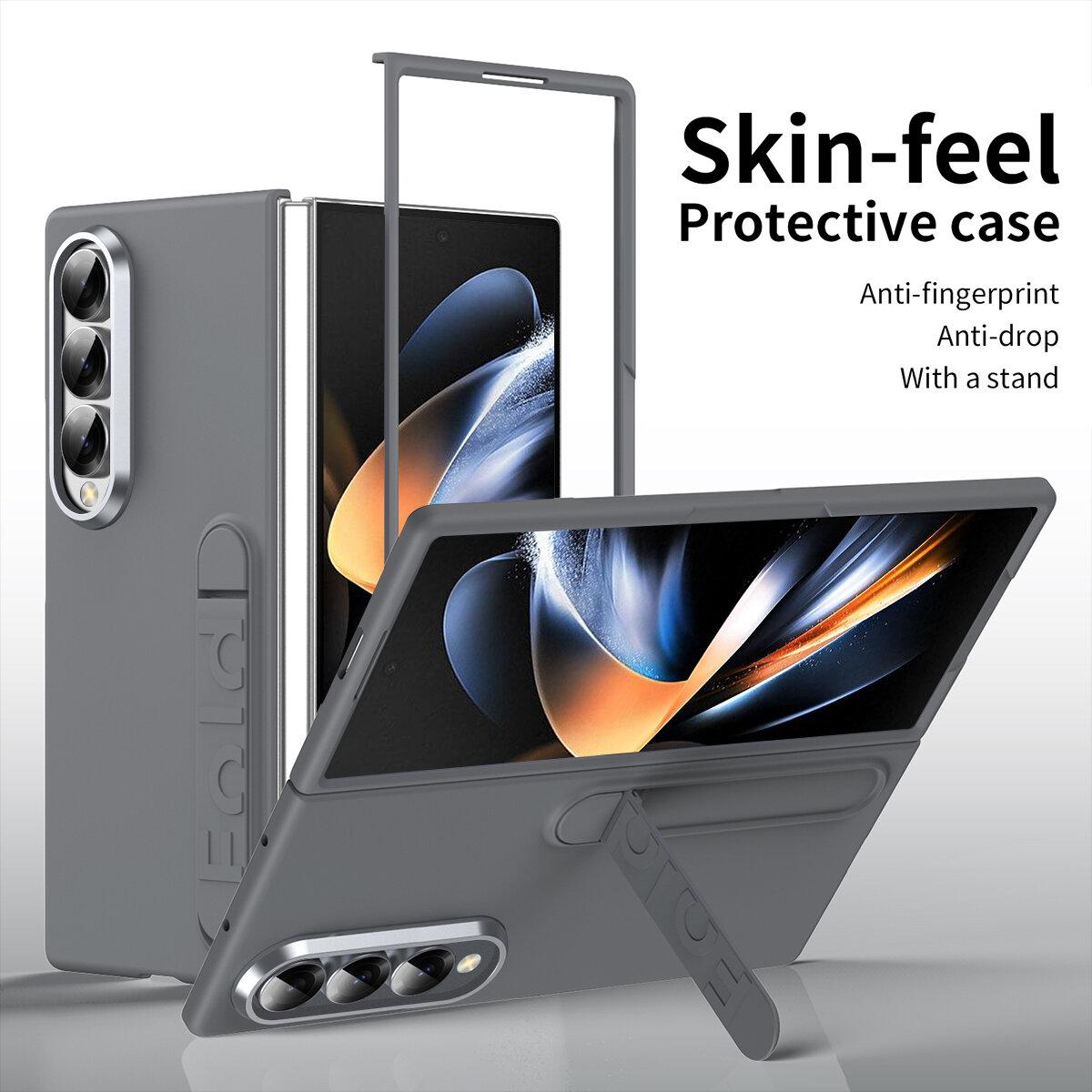 

Case for Samsung Galaxy Galaxy Z Fold 7 6 5 4 3 with Invisible Kickstand Cover Phone Bumpers Samsung Z Fold4 (No Glass) темно-сірий
