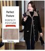 Mid-Length Velvet Plus Size Winter Trench Coat for Women - Stylish and Loose Fit, Perfect for Middle-Aged Mothers.