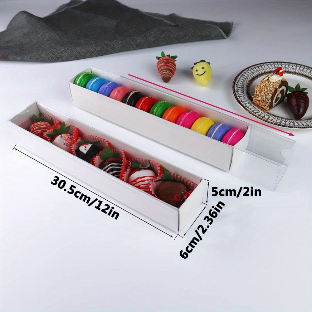 4pcs Strawberry Boxes Macaron Boxes Chocolate Truffle Boxes Cookies Boxes Bakery Boxes with Full Clear Window Mini Cupcakes Boxes Gift Box