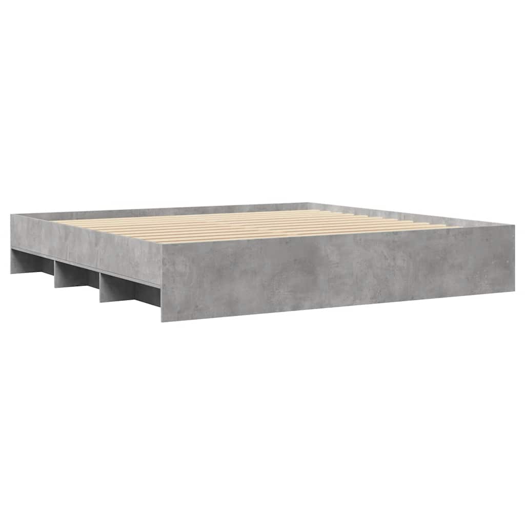 Bed Frame without Mattress Concrete Grey 180x200 cm Particleboard