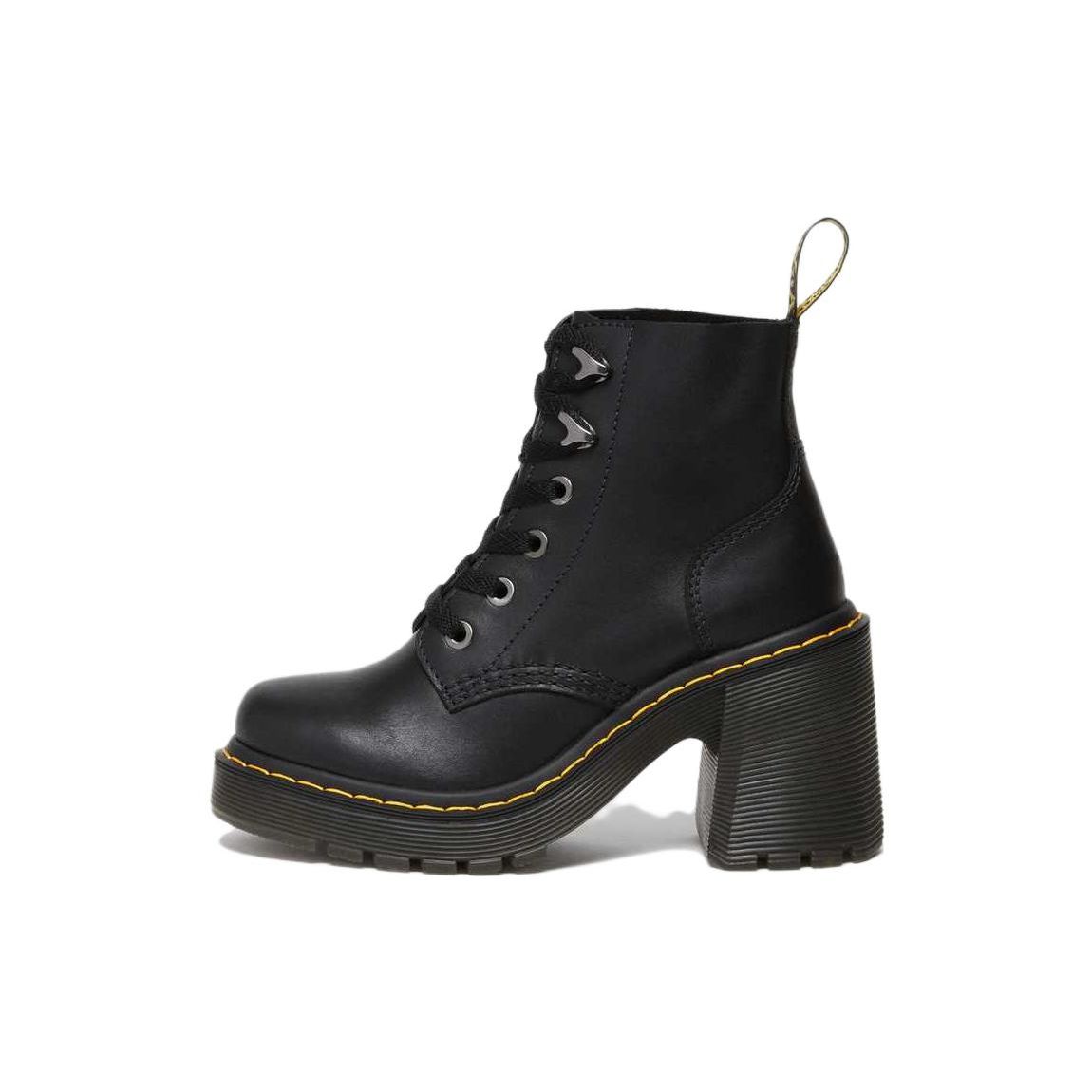 

Доктор. Ботинки женские Martens Jesy из кожи на шнуровке с расклешенным каблуком Черные 27613001 39