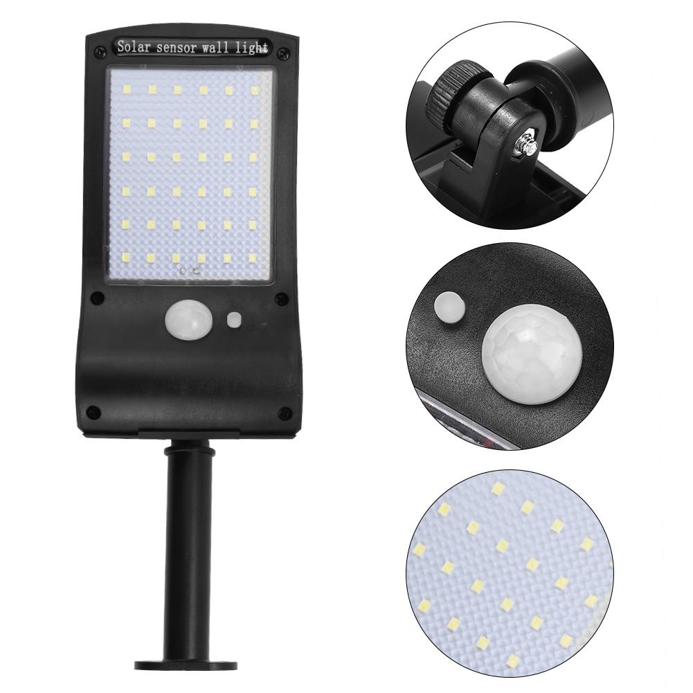 LED Solar Panel Body Sensor Ultra Thin Waterproof Outdoor Yard Garden Safety Wall Lamp Light