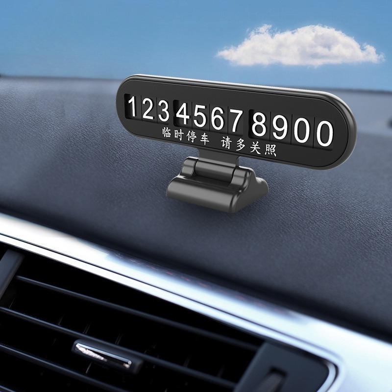 1Pc Creative Car Supplies Moving License Plate Folding Car Hidden Moving License Plate Folding Temporary Parking Number Plate