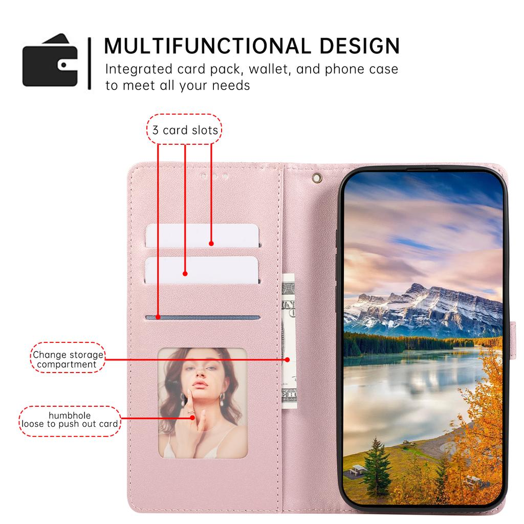 For Samsung Galaxy S25+/S24+ Case 3D Rhombus Grid Imprinted Wallet Leather Phone Cover with Lanyard