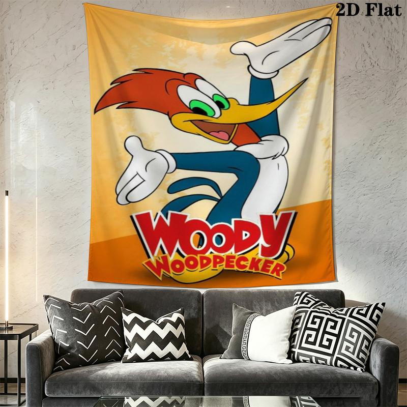 woody woodpecker Wall Tapestry Aesthetic Wall Hanging Printed Fabric Blanket Decorative Tapestries for Bedroom Living Room Home Decor