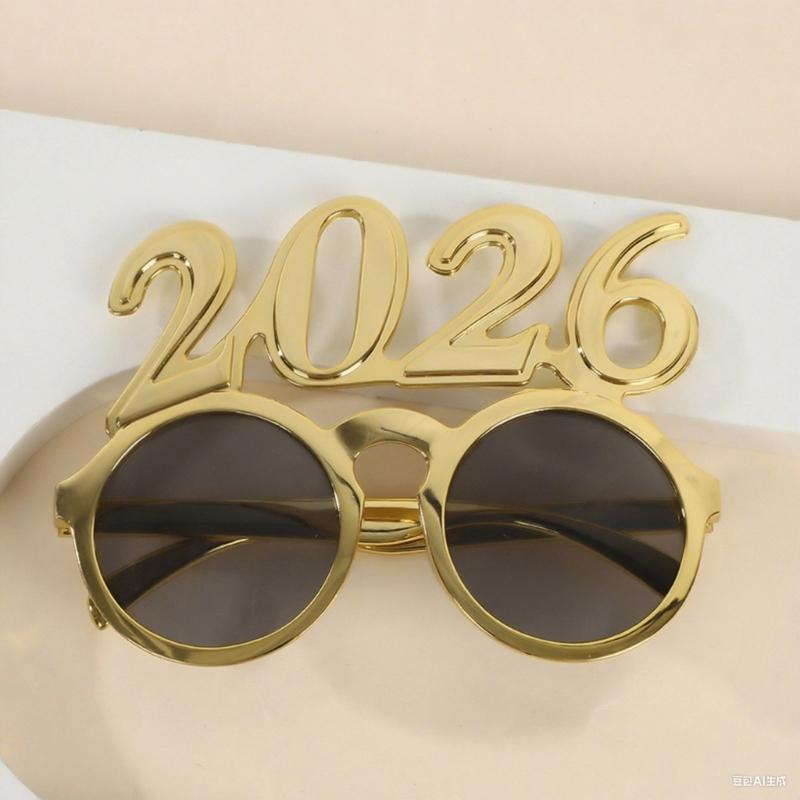2026 Feestbril Met Ronde Glazen Nieuwjaarsviering Oogbescherming Praktische PC Universele Feestbril Voor Vrouwen