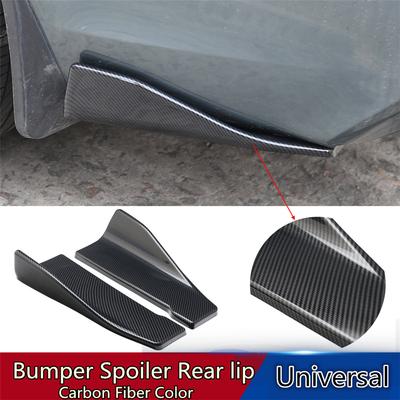 2 Pcs Carbon Fiber Color Car Bumper Spoiler Rear Splitter Diffuser Lip Universal
