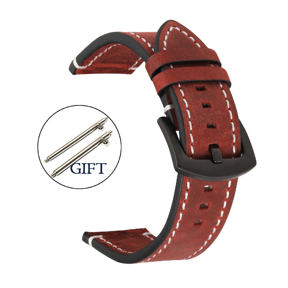 Genuine Retro Leather Watch Strap 20mm 22mm 24mm Vintage Strap 18mm Quick Release Men Universal Replacement Bracelet Accessories