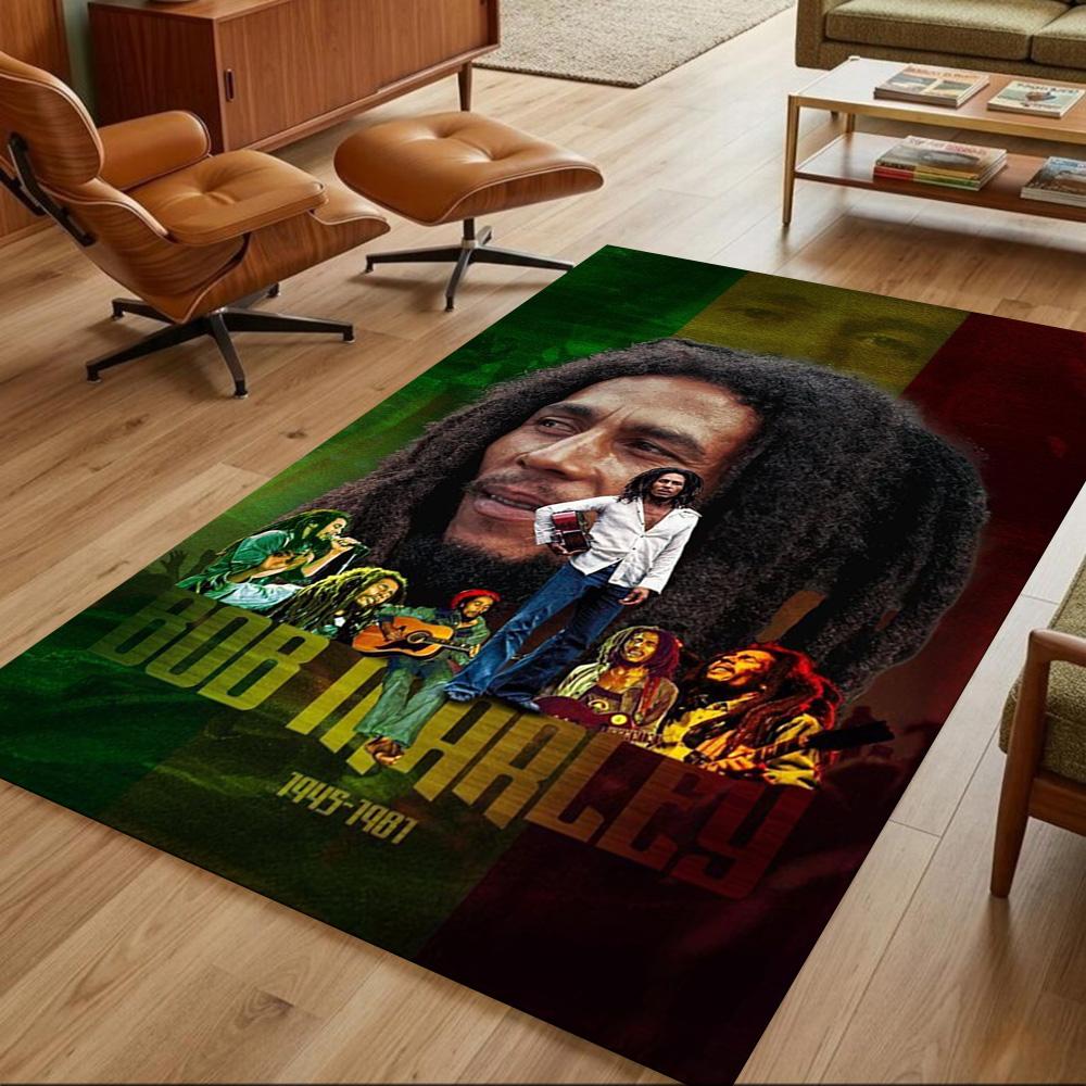 Bob Marley Area Rug Design for Entryway Outdoor Living Rooms Playrooms Anti-slip Rug Decorate Offices Perfect Gift for Women/Men