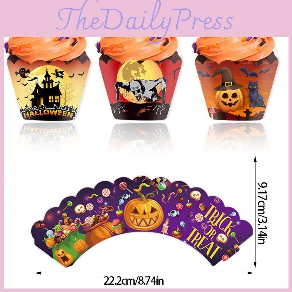 Border Halloween Cake Set With Paper Material For Venue And Party Decorations