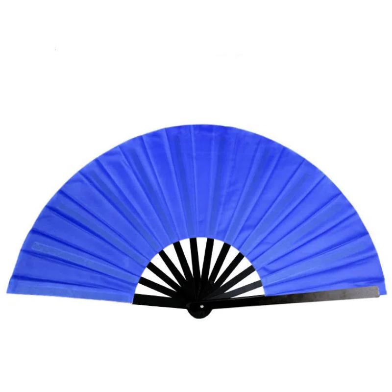 

Черные ребра из алюминиевого сплава Веер для тай-чи Боевые искусства Самооборона Кольцо Кунг-фу Китайское ушу Односторонние складные ручные вееры