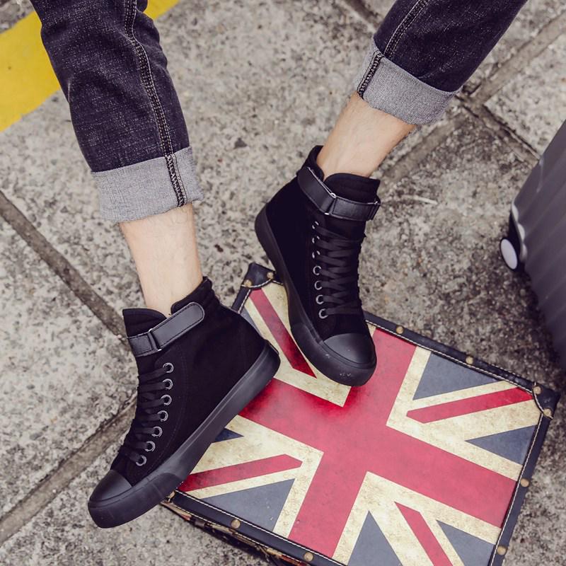 2025 Primavera Outono Sapatos de Pano Moda Masculina Tênis Cool Jovem Estilo de Rua Sapatos Casuais Clássicos Preto Branco Tênis