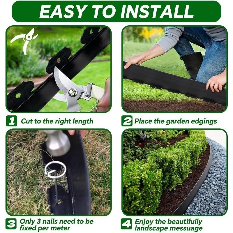 5/10cm L-Shaped Garden Grass Stone Border Black Edge Divider for Outdoor Landscaping LawnGreenery Barrier for Garden Decoration