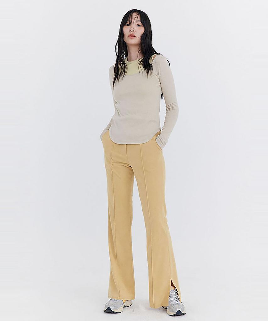 WNDERKAMMER Corduroy Semi-Bootcut Pants_Yellow