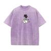Summer Comfort Japanese Anime Character Print Women's T-Shirt Loose Oversized Wash Short Sleeve Pullover Statement Top