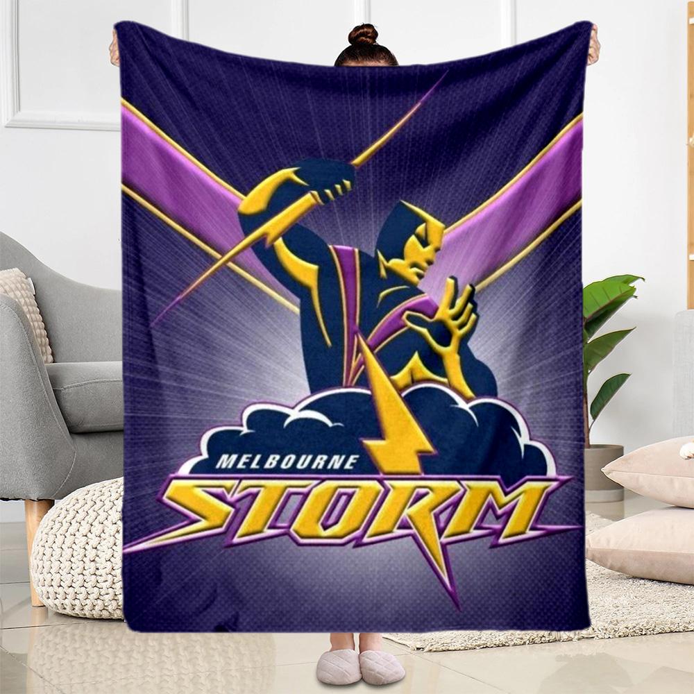 Coperte con logo della squadra Melbourne Storm Adatte per divani, viaggi, soggiorni anche un buon regalo per amici e familiari Adatte a tutte le stagioni.