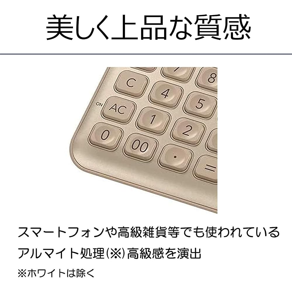 Casio Stylish Calculator Gold 12 Digit Just Type JF-S200-GD-N