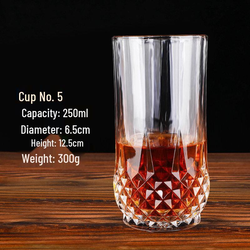 ZISIZ Transparent Household Glass Cup
