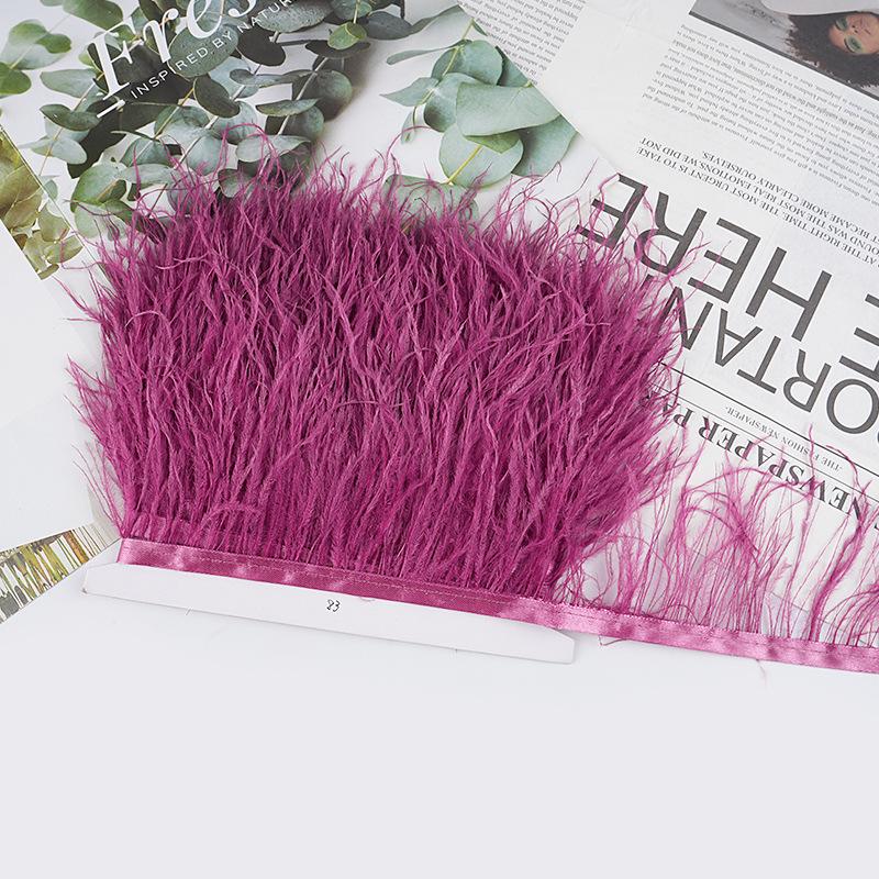 8-10Cm Ostrich Feather Wedding Dress Diy Performance Clothing Accessories Feather Tassel Including Webbing