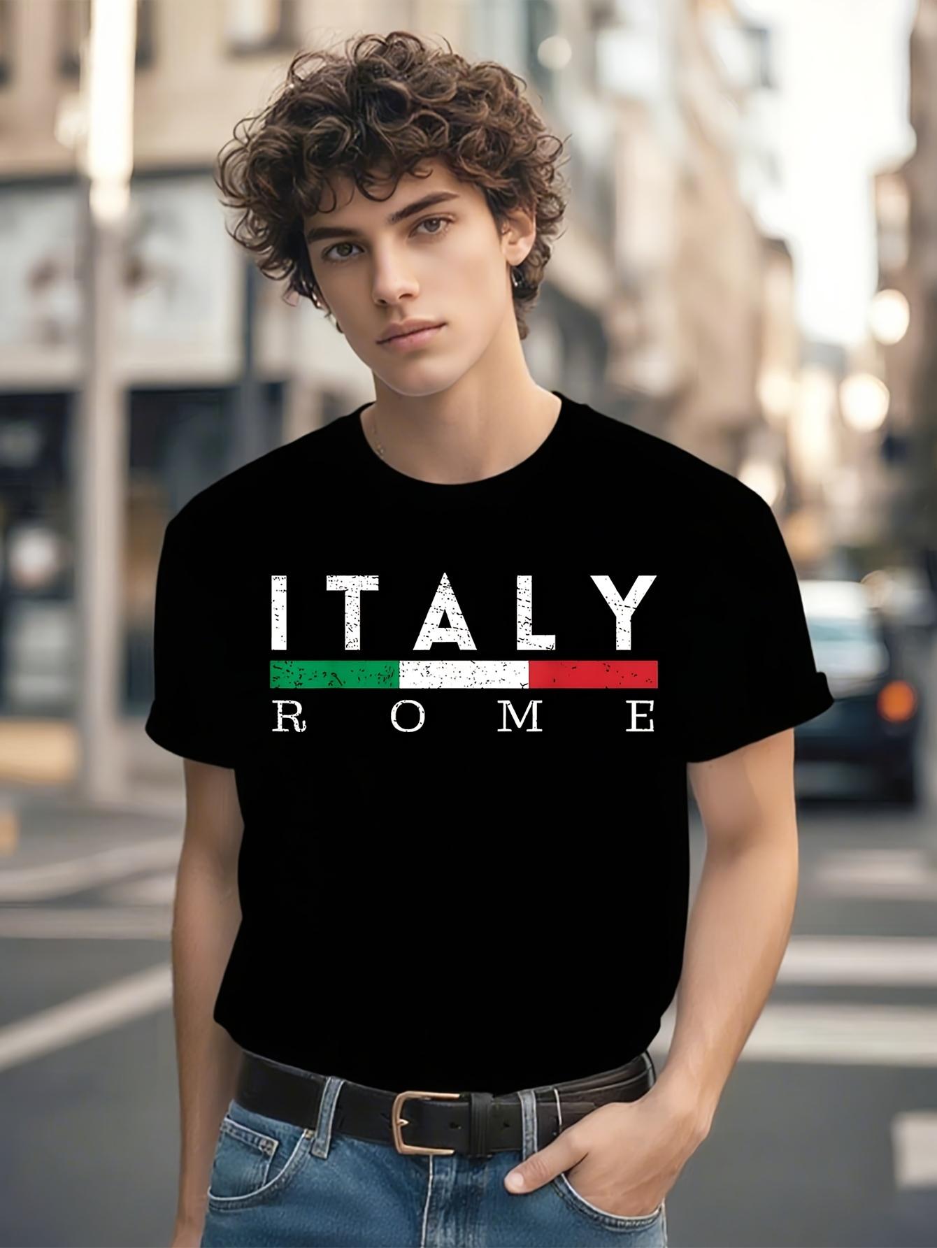 Vintage Tshirt Vintage Italy Flag Tshirt - Black with Green XL