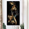 5D DIY Diamond Painting Golden And Black Lily Flowers Diamond Art Full Drill Cross Stitch Kit Large Size Arts and Crafts Decor U3