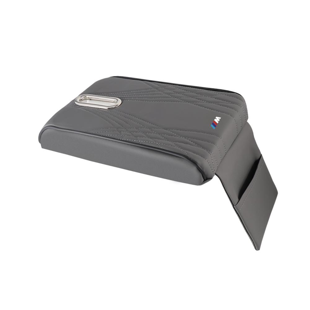 Car Armrest Cover PU Leather With Tissue Storage Memory Foam Height Pad Auto Center Armrest Protective Cushion Support For BMW