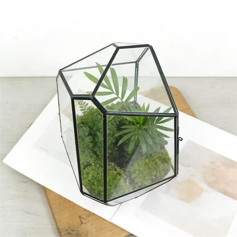 Micro Ecological Geometric Glass Terrarium Handmade Geometric Plant Vase Modern Planter for Moss Succulents Tabletop Greenhouse
