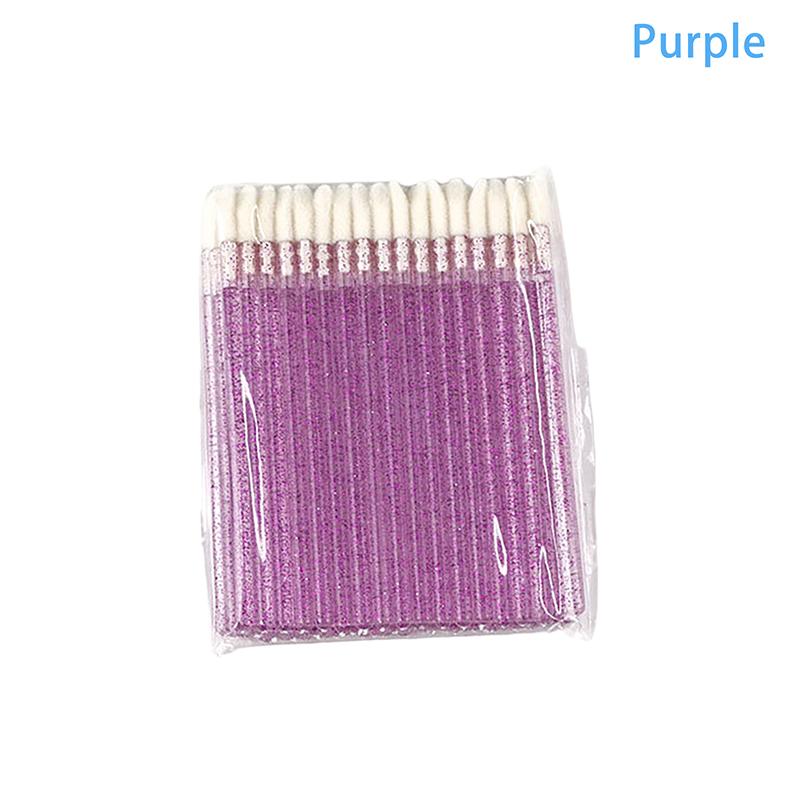 

50 шт. Одноразовые кисти для губ, кисти для наращивания ресниц, аппликатор для туши, набор палочек для помады, косметические пластиковые инструменты для макияжа фиолетовый