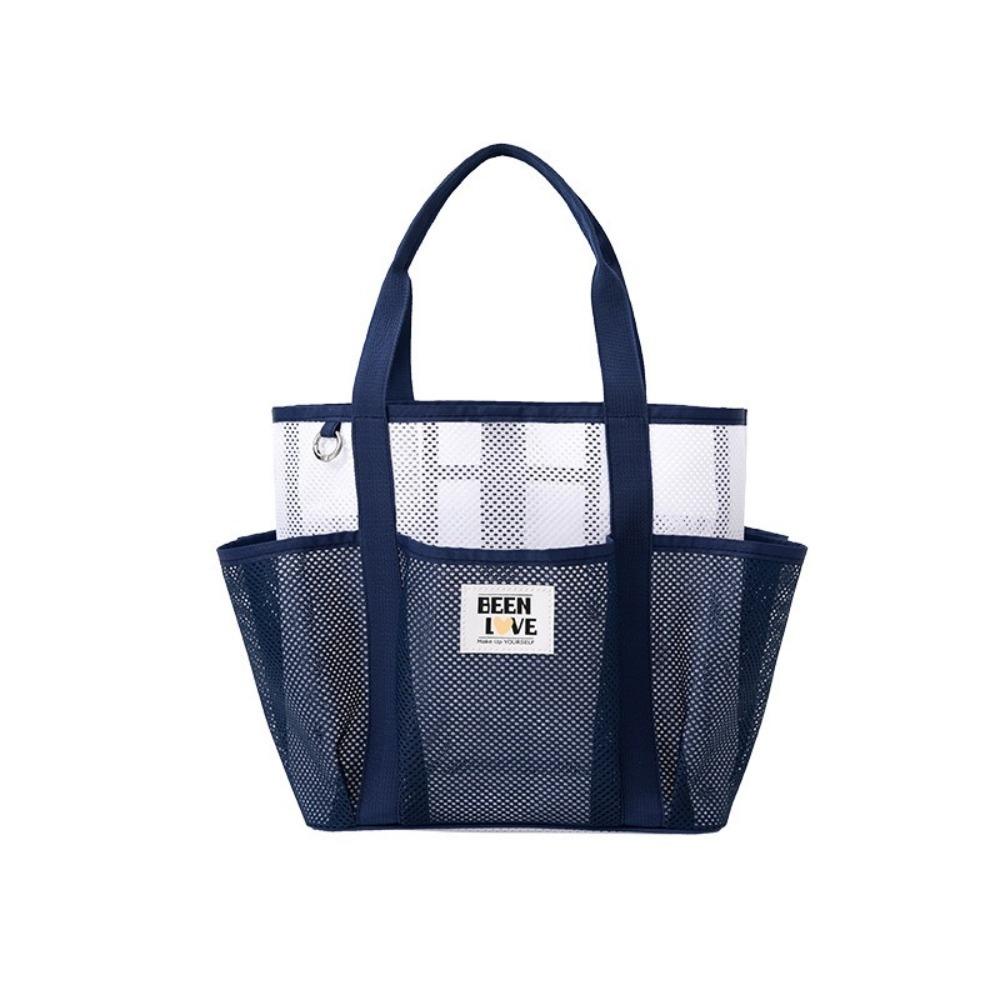 New Portable Handbag Mesh Large Capacity Mesh Wash Bag Swimming Storage Bag Unisex