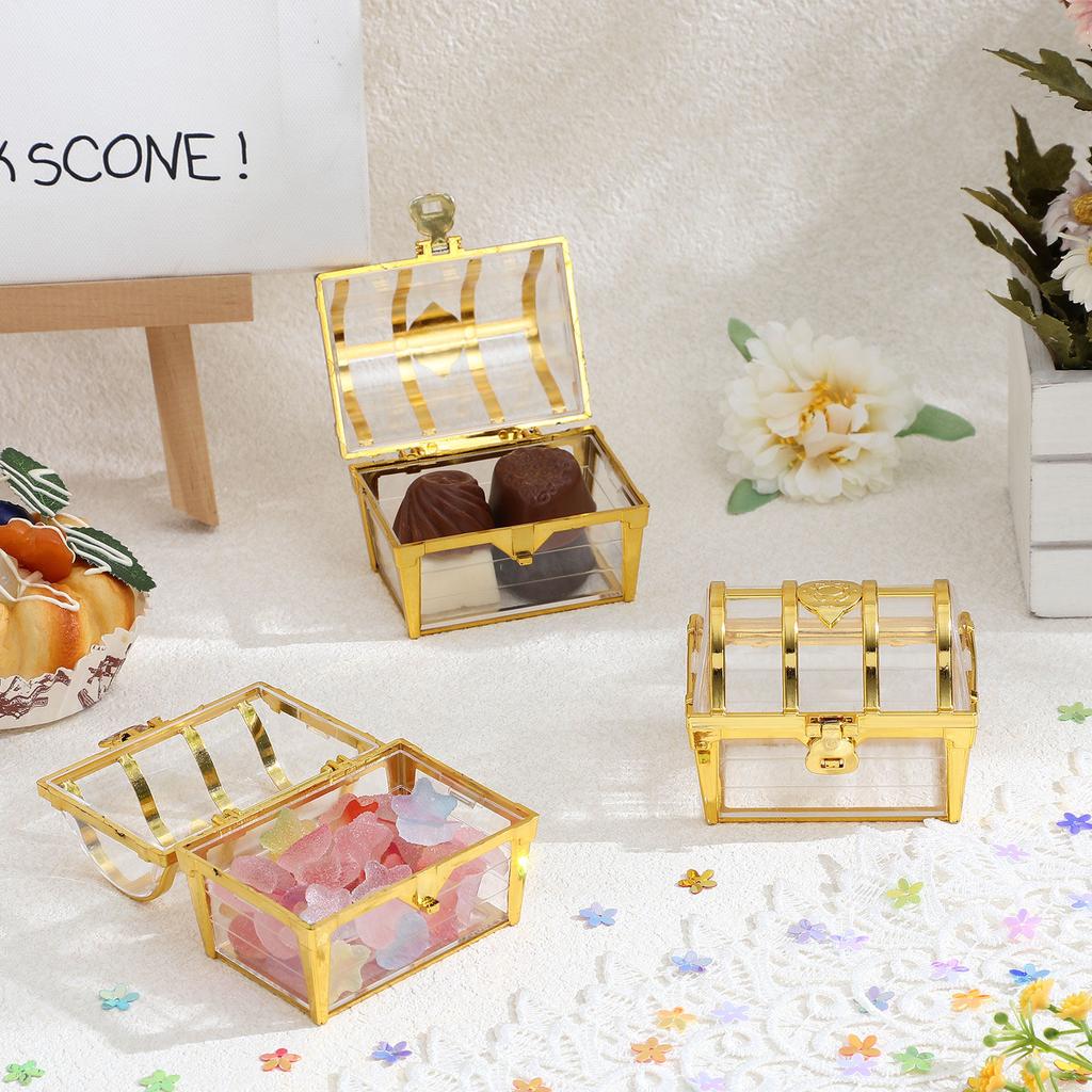 12 Pcs Candy Favor Containers Small Chocolate Boxes Wedding Party Treasure Chest Chest Bride Candy Container Favors