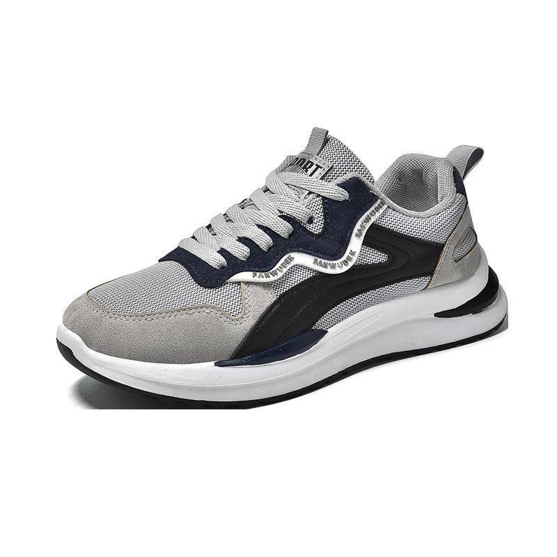 

Shoes men s spring and summer new sports shoes fly-woven breathable trend low-top men s running shoes 44 серо голубой