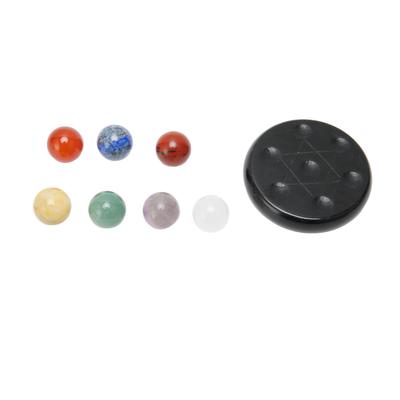 7 Piezas Piedras de Chakra con Base de Obsidiana Piedras de Chakra Set de Cristales Curativos para Principiantes Profesional