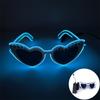 Lunettes LED Carrées Lunettes Cœur Lumineux Lunettes de Soleil Lumineuses Décoratives Fête