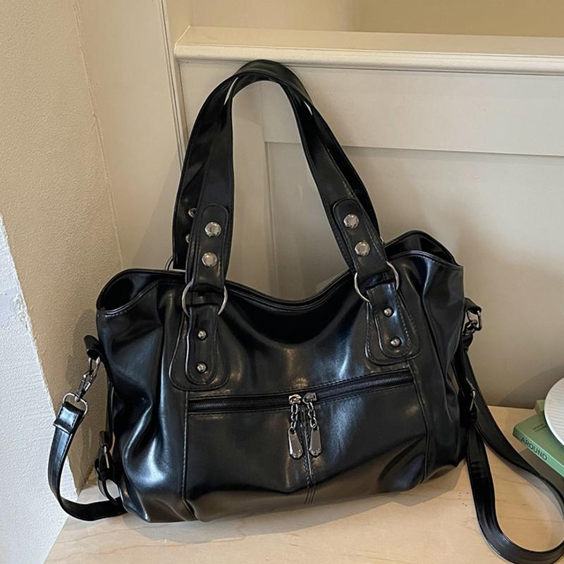 Fashion Faux Leather Handbag Women's Zipper Pockets Crossbody Bag Large Capacity Work Shopping and Meeting Friends Ladies' Holiday Gifts