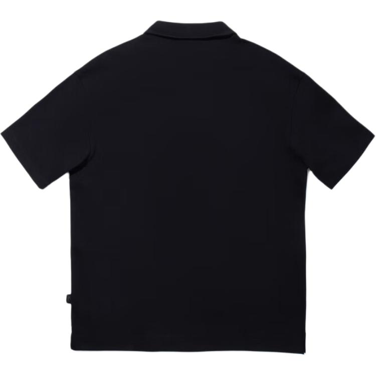 Li Ning Solid Color Soft Comfortable Breathable Versatile Loose Short Sleeve Polo Shirt Unisex Polo Shirts Black APLV635-1