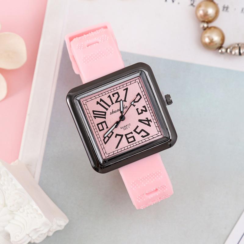 Digital Ladies Watch Square Fashion Silicone Strap Student Quartz Watch Women'S Simple Casual Watch