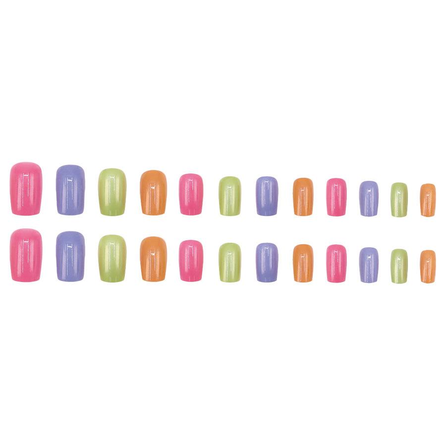 24 Pieces  Simple Solid Color New Wear Party A Colorful Niche High-end Sense Rainbow Candy Wear Armor