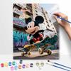 Disney Mickey Mouse skateboard graffiti art oil painting digital painting art kit handmade diy gifts home decorations