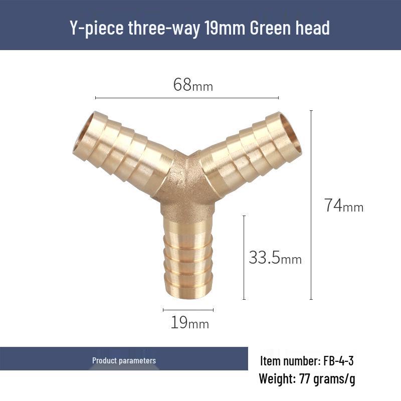 Copper Y-Type Reducing Tee Connector for Soft Water, Oil, and Air Pipes (Sizes 4, 6, 8, 10, 12)