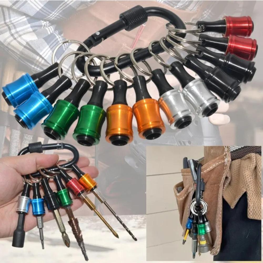6pcs 6pcs Key Chain Adapter Drill Bit Hexagonal Shank Portable Screwdriver Head Holder Light-weight Quick Change Extension Rod