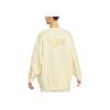 Nike Logo Patch Fleece-Lined Crew Neck Sweatshirt Women Tops Yellow FB1918-744