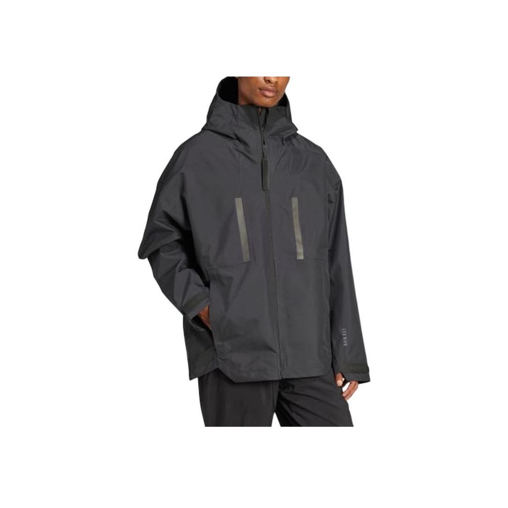 adidas Jachetă cu glugă și fermoar, cu mâneci lungi largi, bărbați, jachete, negru, IV7368