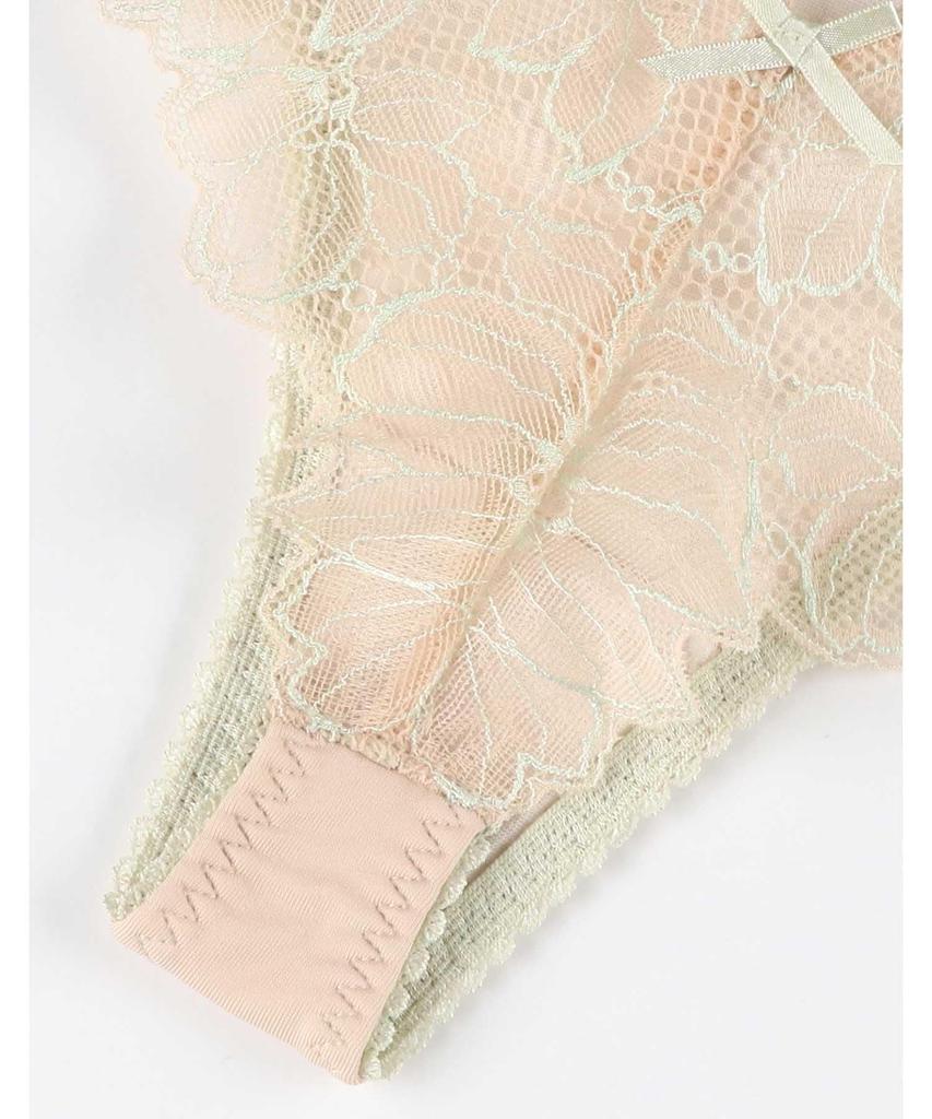 Panties Glamour Rich Lightweight Underarm BYJ685 Pair with Thong Panties PYJ585 OR M Amphi/Wacoal T-back [Glama-Rich Panties] Women's
