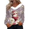 Pikkade varrukatega särgid naistele Armsad topid Jõulutrükised T-särgid Pluusid Suures suuruses vabaaja topid Pullover