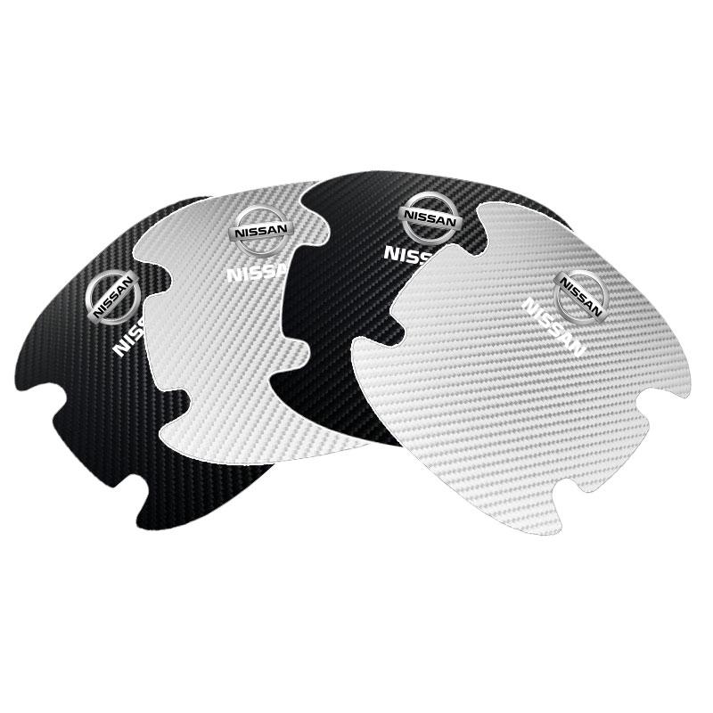 4PCS Car Door Handle Protection 3D Sticker Emblem Car Decoration For Nissan Nismo Almera Tiida Juke Teana Qashqai 350Z 370Z GTR