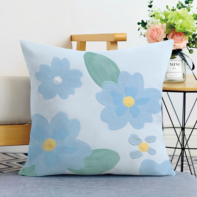Small Fresh Flower Print Decorative Pillowcase Bedroom Living Room Square Cushion Pillowcase